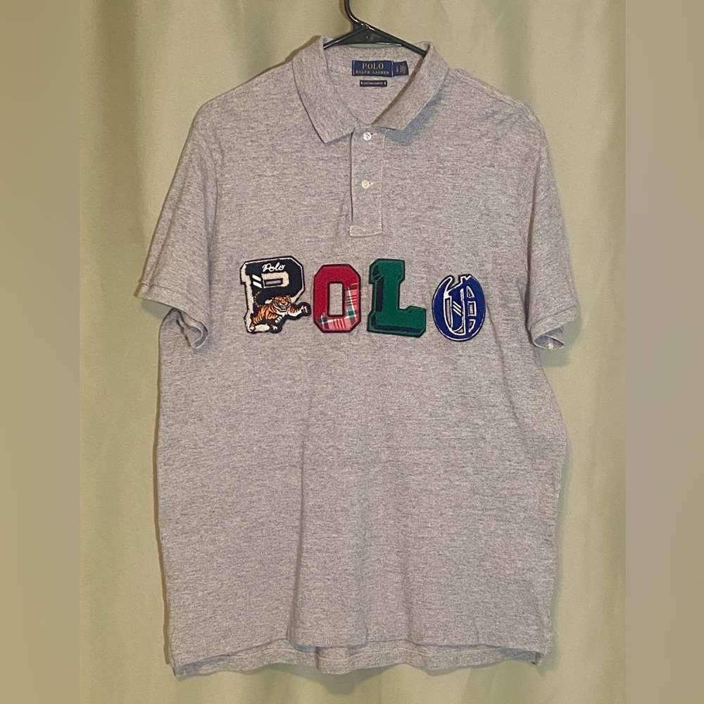 Polo by Ralph Lauren Yale Custom Slim Fit  Polo Shirt Appliqué Logo  L